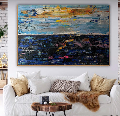Original Abstract Oil Painting On Canvas 150cm x 100cm Depth of Silence Oka seascape