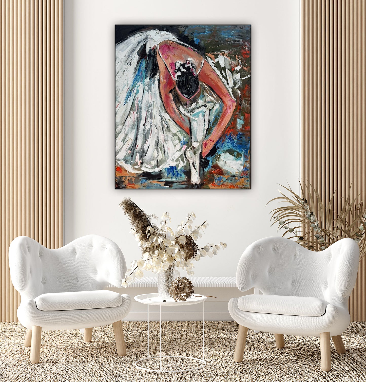 Contemporary Abstract Original Oil Painting On 90 x 76cm on Canvas ‘Ballet Dancer’