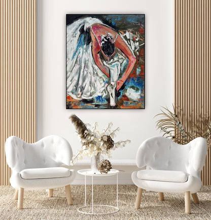 Contemporary Abstract Original Oil Painting On 90 x 76cm on Canvas ‘Ballet Dancer’