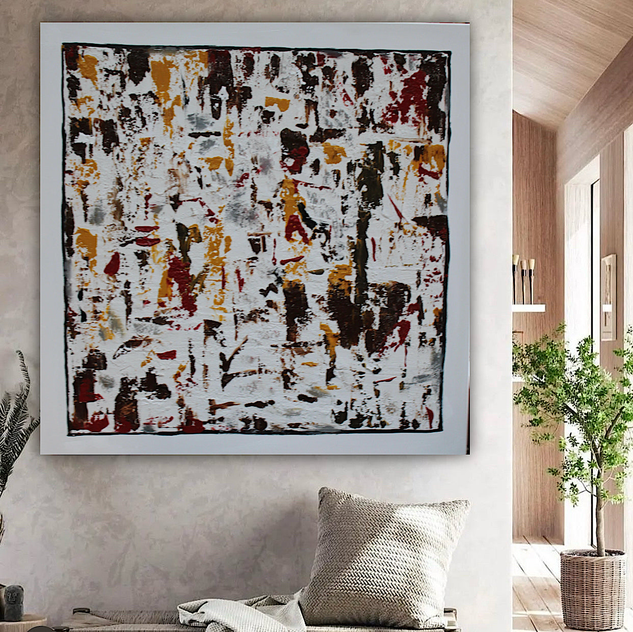 Oka style textured Original modern Abstract Oil Painting On Canvas 80 x 80cm ‘Unfinished Story’