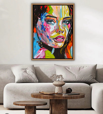 Contemporary Abstract Original Oil Painting On 100 x 80cm Canvas Chromatic Gaze woman portrait