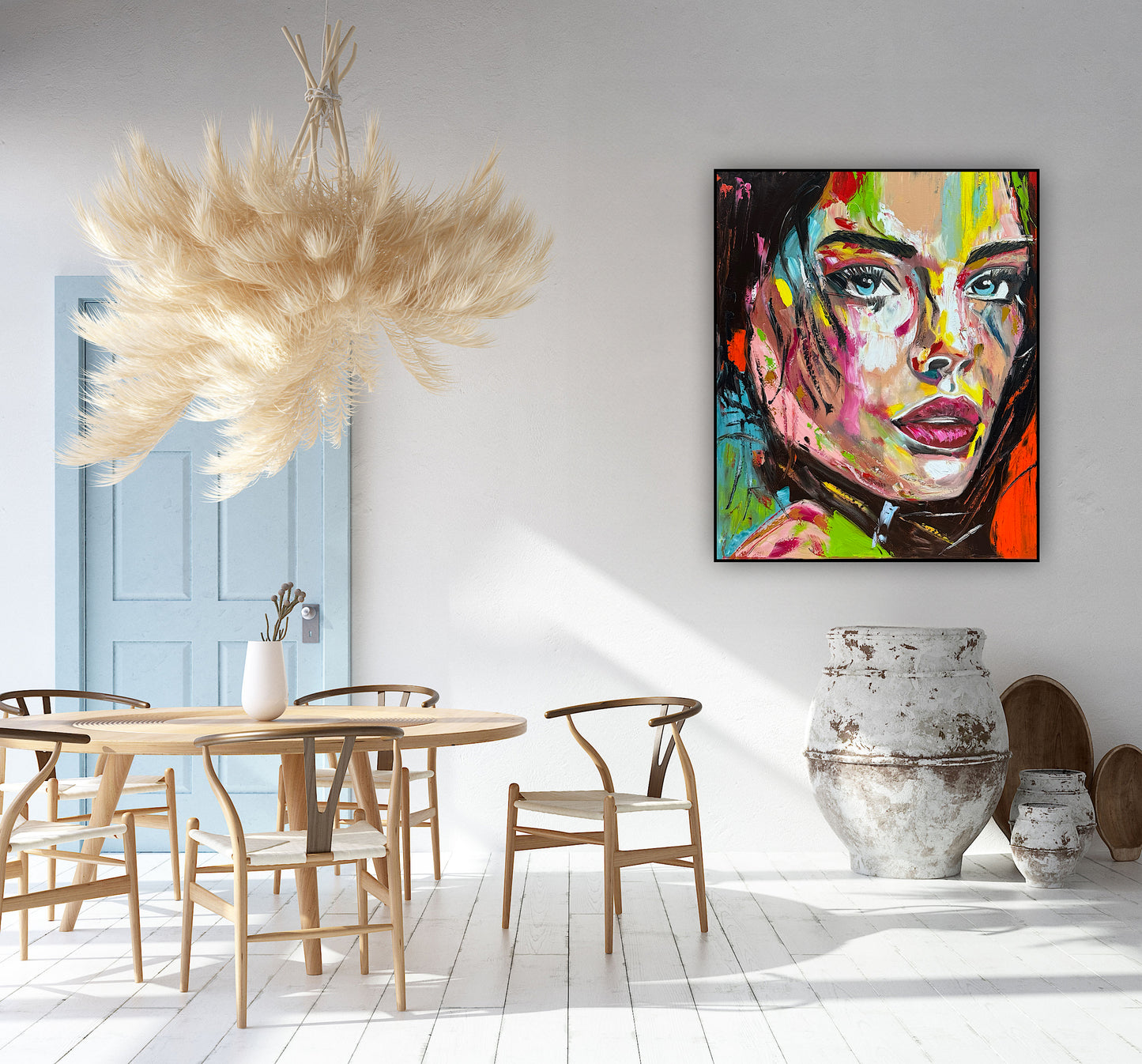 ‘Femme Eclat’ portrait Original abstract contemporary Oil Painting On Canvas size 90x76cm