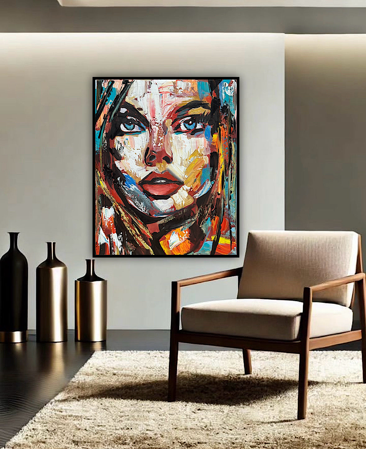 Abstract Original modern Oil Painting on 50 x 40cm canvas Arrora  woman portrait