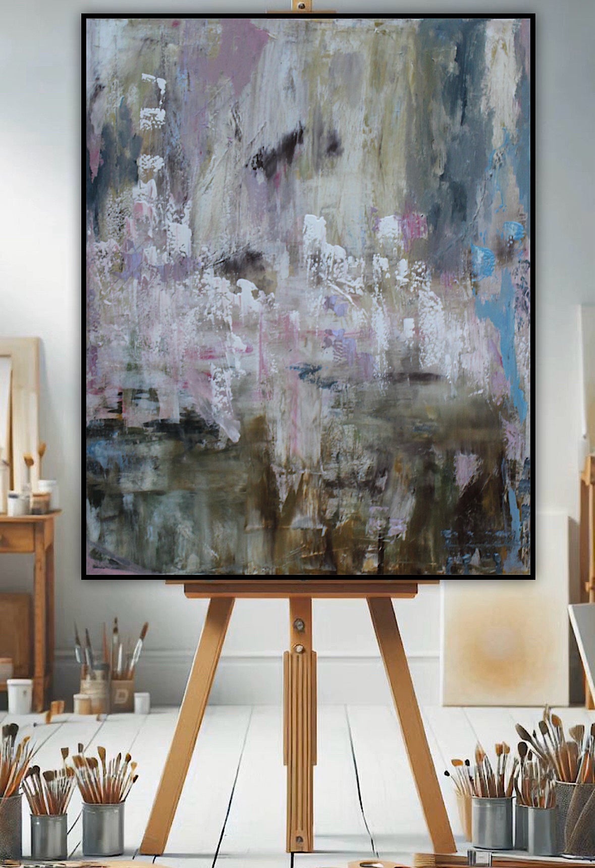 Oka Style Original Abstract Oil Painting On 100x80cm Canvas Echoes of a Distant Bloom