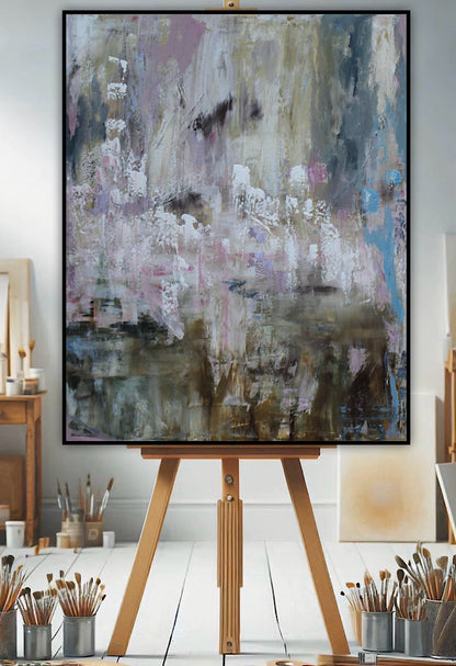 Oka Style Original Abstract Oil Painting On 100x80cm Canvas Echoes of a Distant Bloom