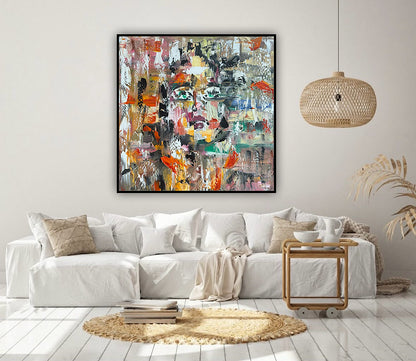 Oka Contemporary Abstract Original Oil Painting On Canvas 80x80cm Woman’s Dreams textured