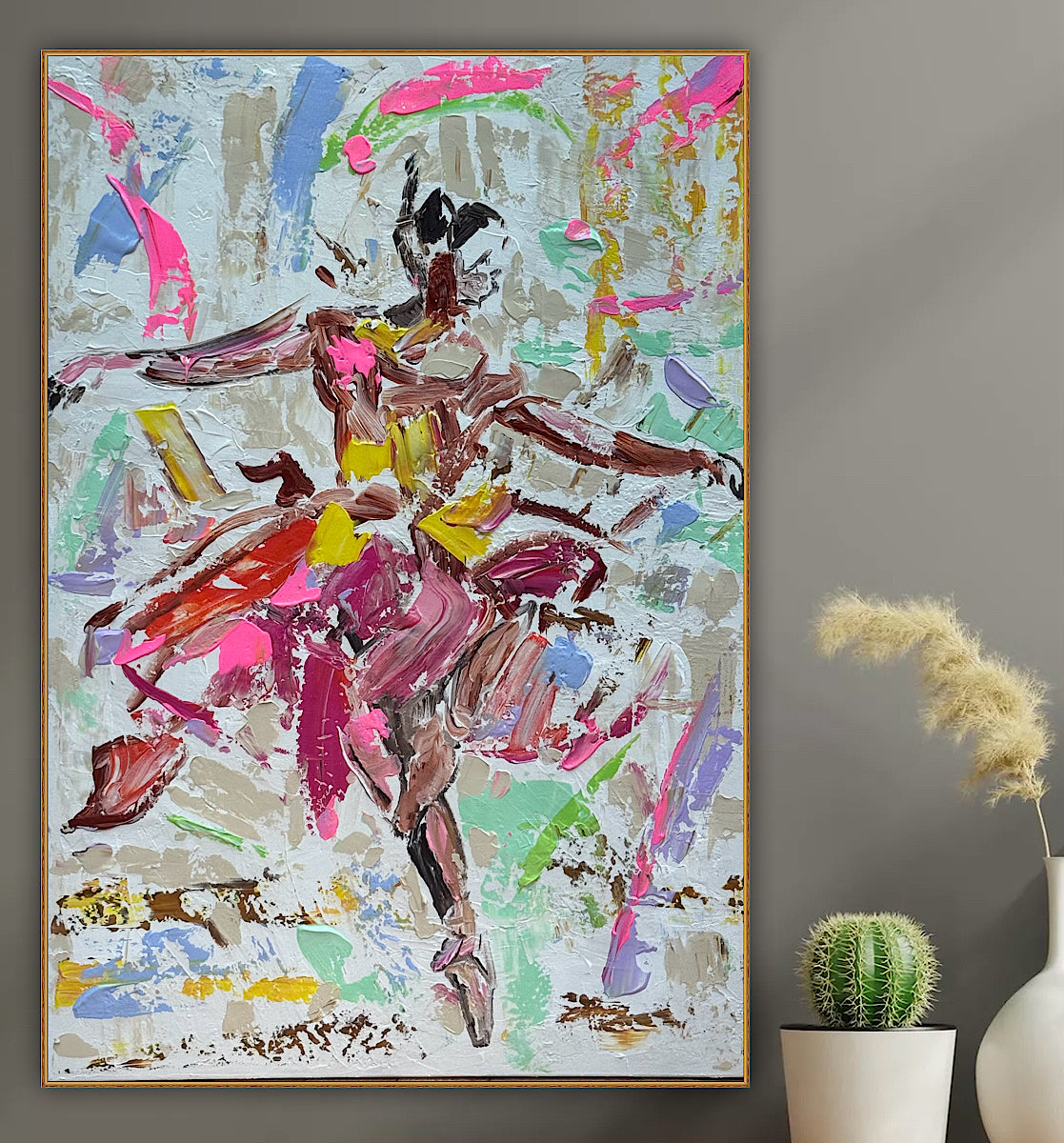 Ballet dancer Original modern Abstract Oil Painting On Canvas 85 x 60cm Oka