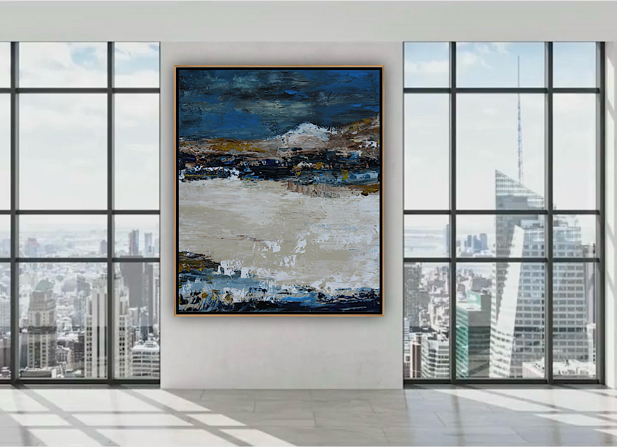 Original Abstract contemporary Oil Painting On Canvas 90x76cm Amalfi Coast Oka