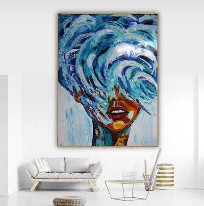 Large Abstract Original Oil Painting On 120x91cm canvas textured Wave Wilderness