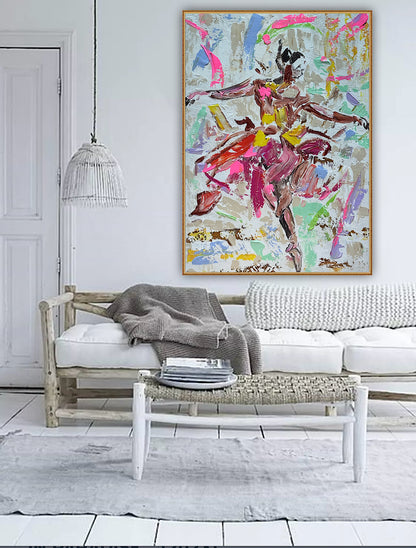 Ballet dancer Original modern Abstract Oil Painting On Canvas 85 x 60cm Oka