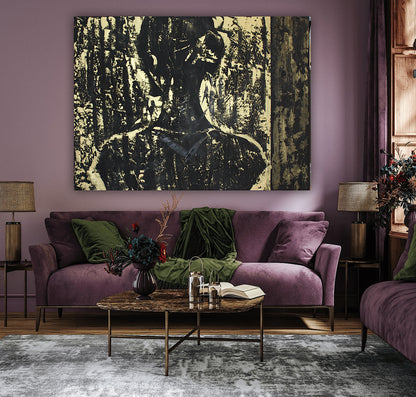 Original Abstract Oil Painting On Canvas 122 x 92cm Woman in The Shadows oka