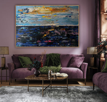 Original Abstract Oil Painting On Canvas 150cm x 100cm Depth of Silence Oka seascape