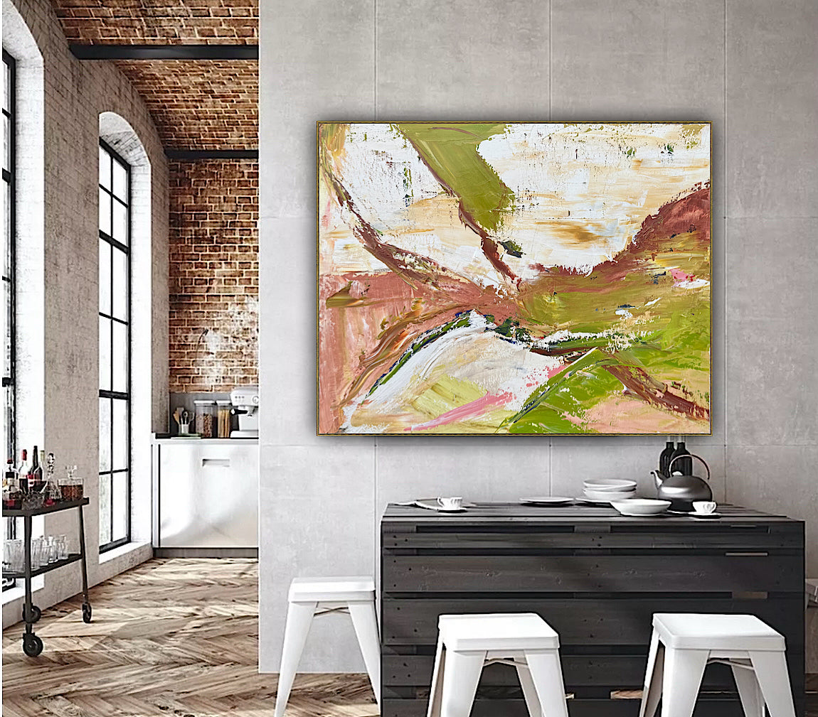 Oka StyLe Abstract original Oil Painting On Canvas 50 X 40cm Lake District textured