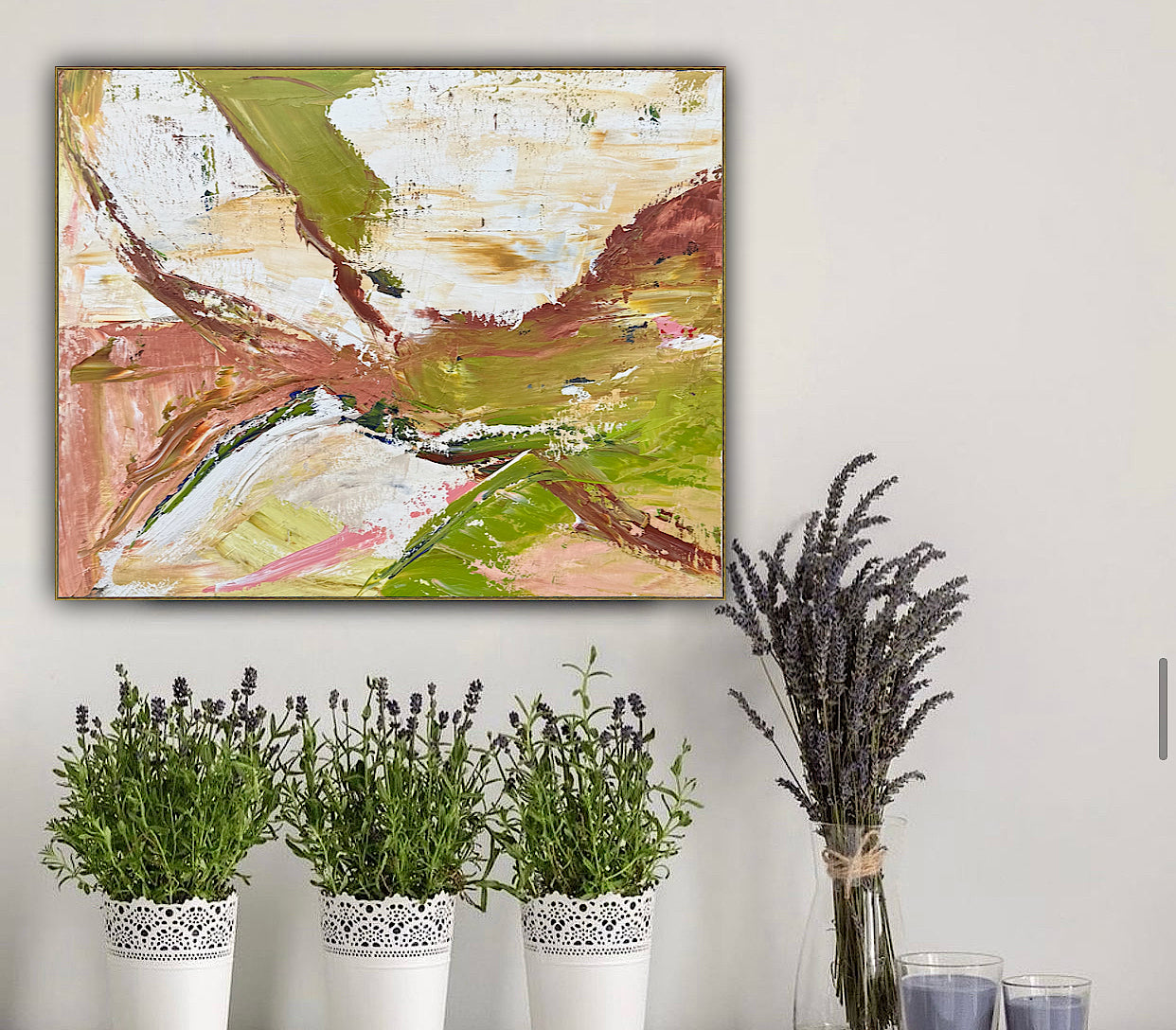 Oka StyLe Abstract original Oil Painting On Canvas 50 X 40cm Lake District textured