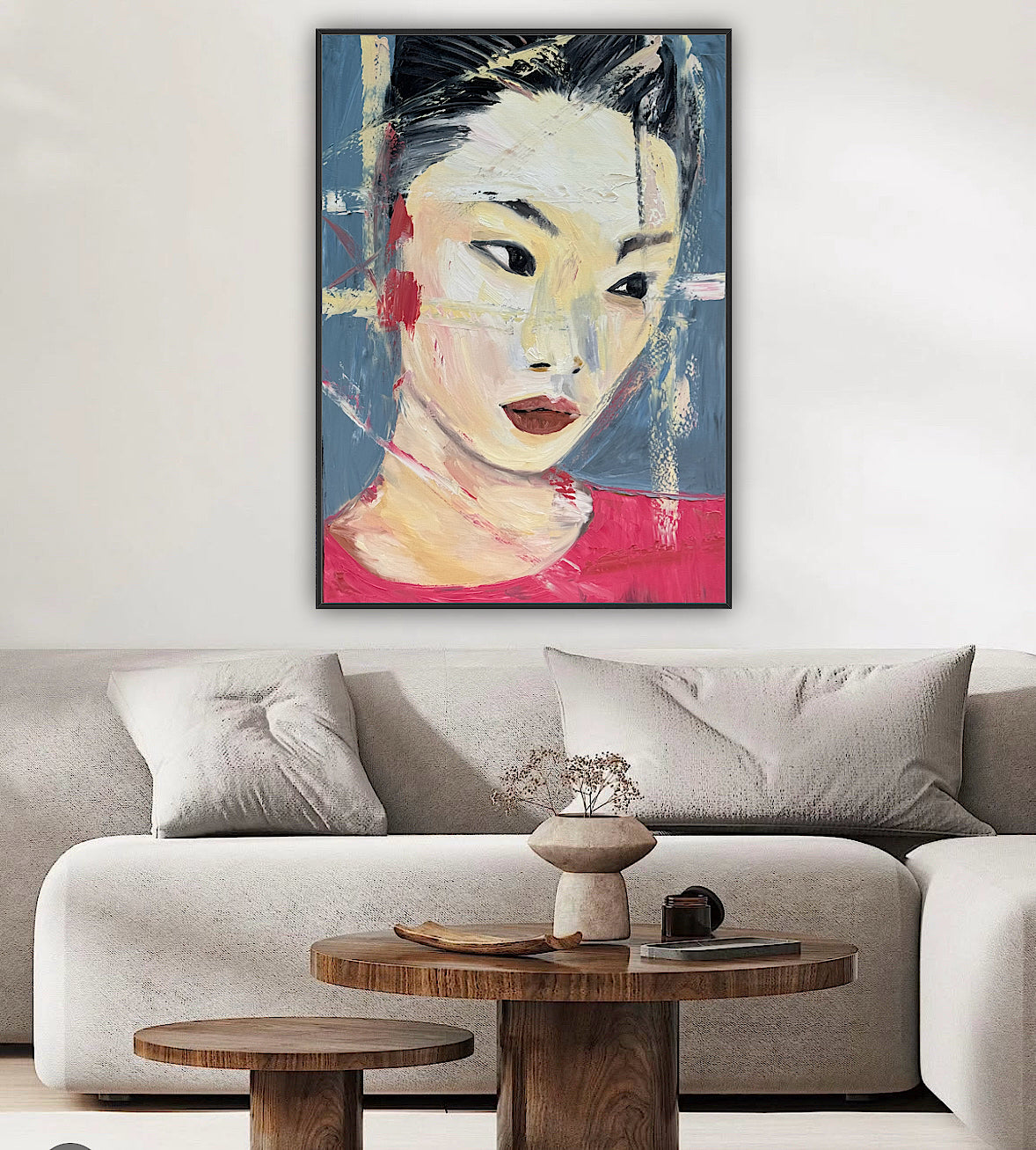 Woman’s portrait Original Abstract Oil Painting On Canvas 85 x 60cm Innocent Soul