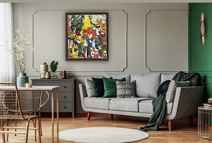 Framed Original Abstract contemporary Oil Painting On Canvas 47x53cm Summer in Venice Oka