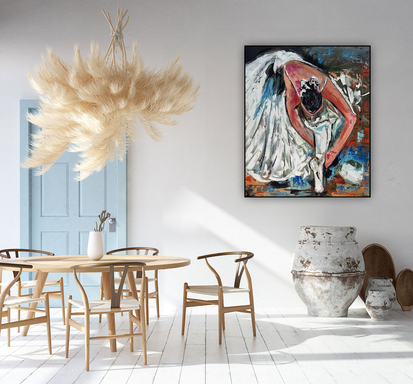 Contemporary Abstract Original Oil Painting On 90 x 76cm on Canvas ‘Ballet Dancer’
