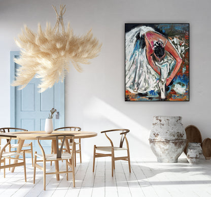 Contemporary Abstract Original Oil Painting On 90 x 76cm on Canvas ‘Ballet Dancer’