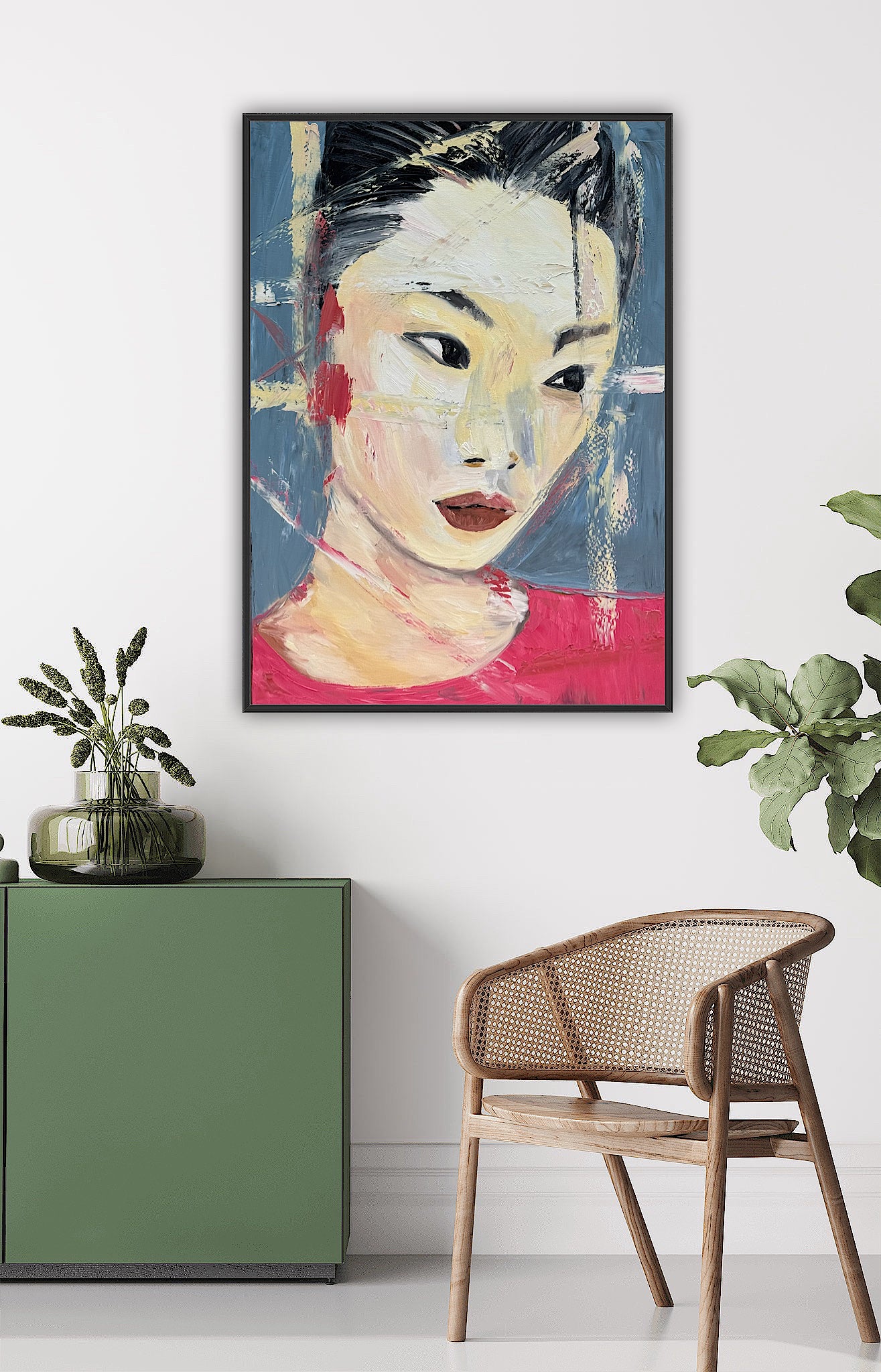 Woman’s portrait Original Abstract Oil Painting On Canvas 85 x 60cm Innocent Soul