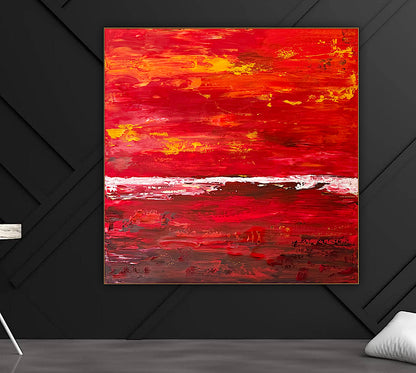 Oka style textured Original modern Abstract Oil Painting On Canvas 80 x 80cm ‘Veil of Dusk ‘Coast