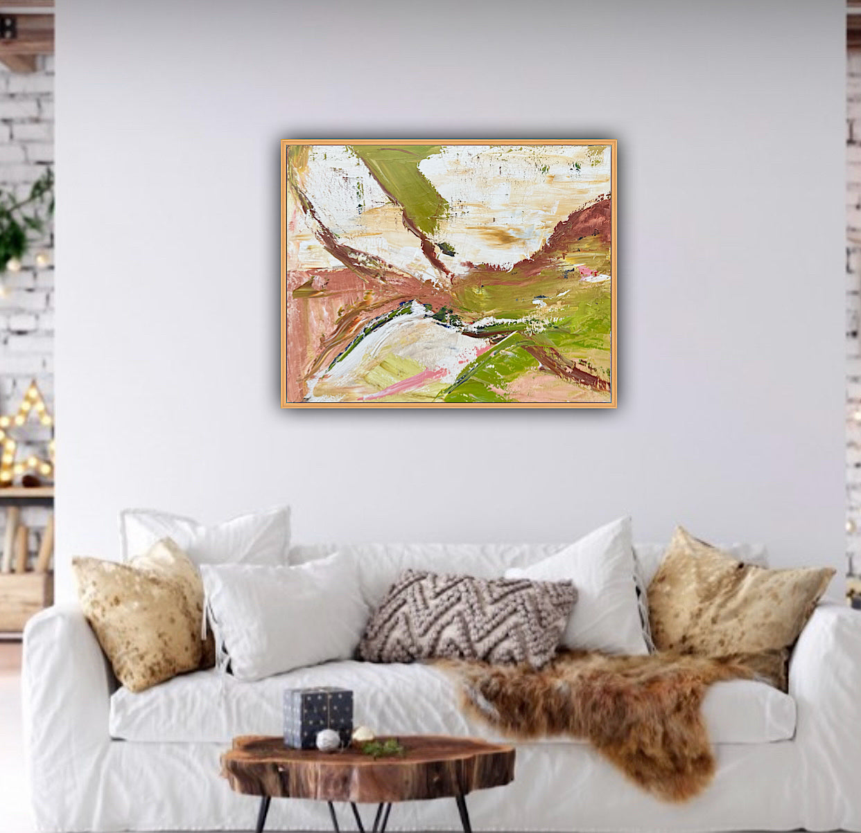 Oka StyLe Abstract original Oil Painting On Canvas 50 X 40cm Lake District textured