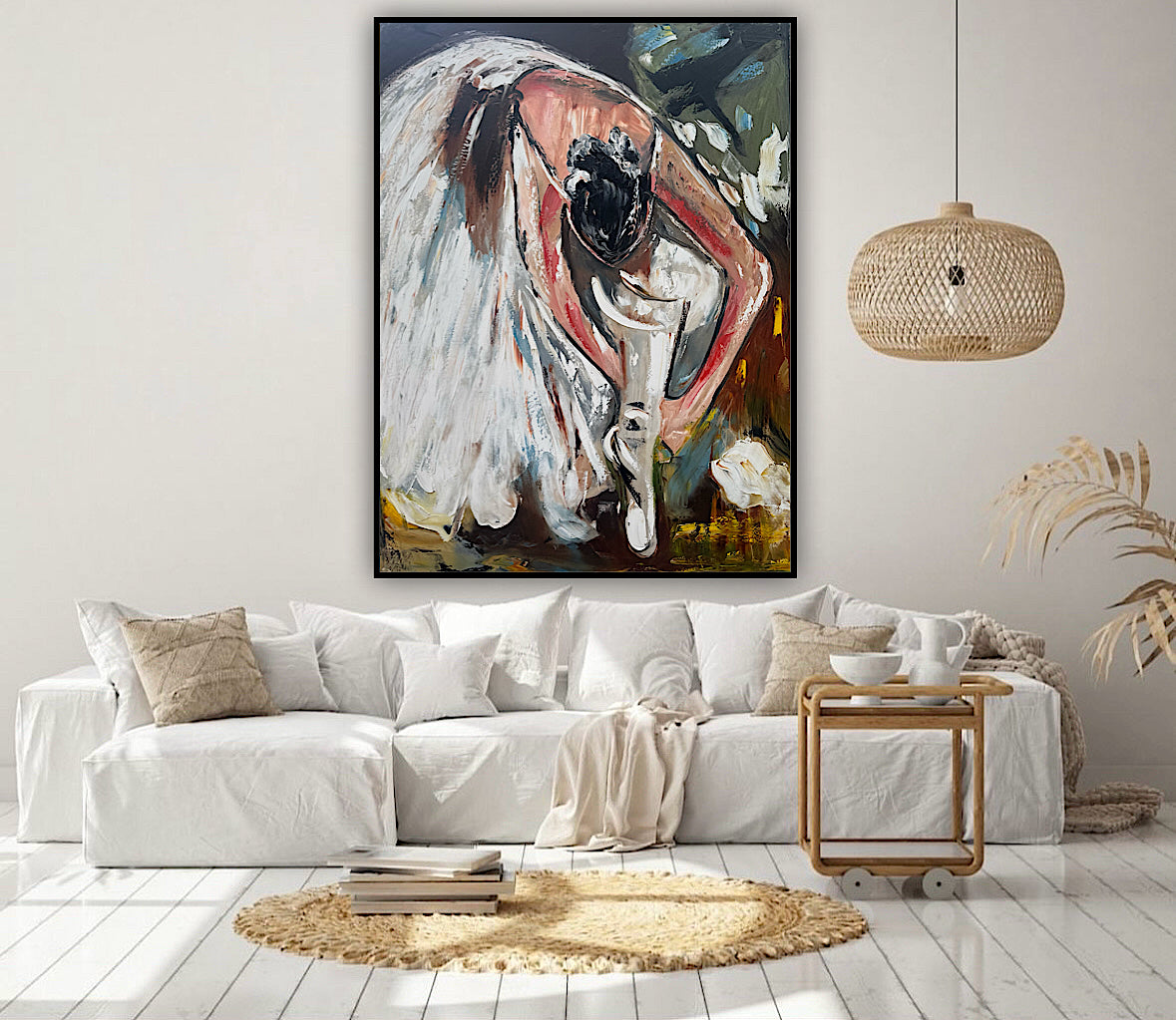 Ballet dancer Original modern Abstract Oil Painting On Canvas 100 x 77cm Oka