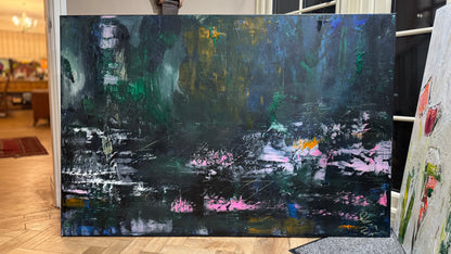 Original Abstract Oil Painting On Canvas 150cm x 100cm Depth of Silence Oka floral