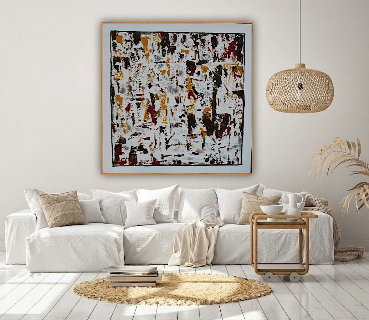 Oka style textured Original modern Abstract Oil Painting On Canvas 80 x 80cm ‘Unfinished Story’