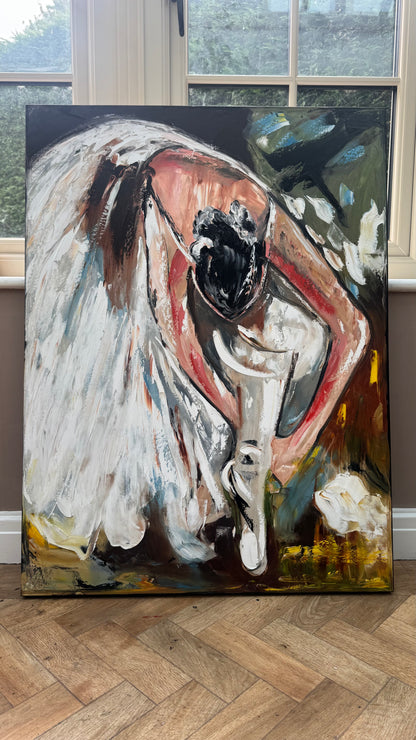 Ballet dancer Original modern Abstract Oil Painting On Canvas 100 x 77cm Oka
