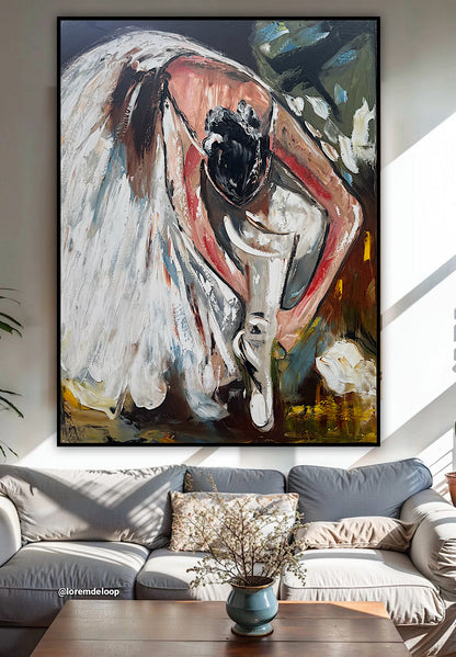 Ballet dancer Original modern Abstract Oil Painting On Canvas 100 x 77cm Oka