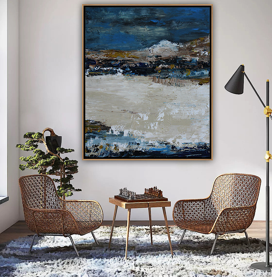 Original Abstract contemporary Oil Painting On Canvas 90x76cm Amalfi Coast Oka