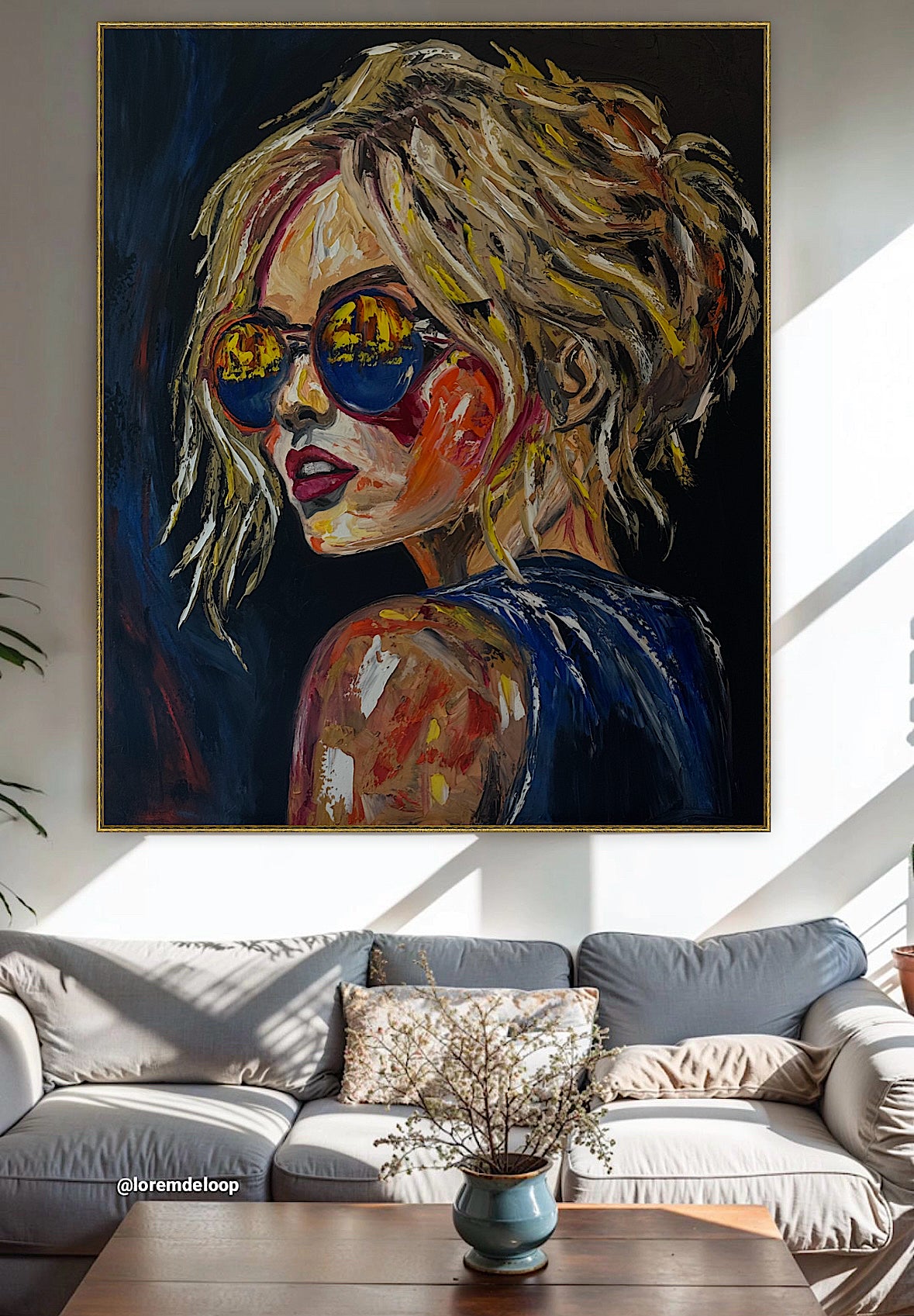 Contemporary Abstract Original Oil Painting of a woman On 90 x 76cm Canvas ‘Blondie II’ woman portrait