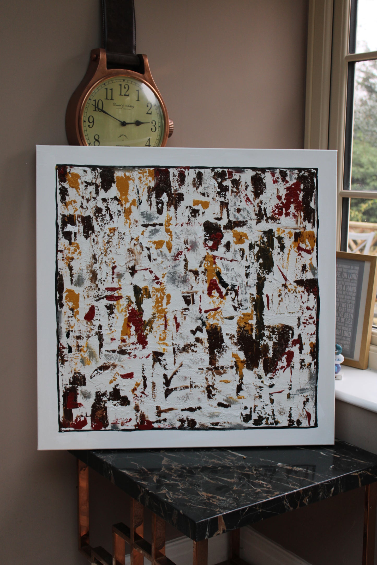 Oka style textured Original modern Abstract Oil Painting On Canvas 80 x 80cm ‘Unfinished Story’