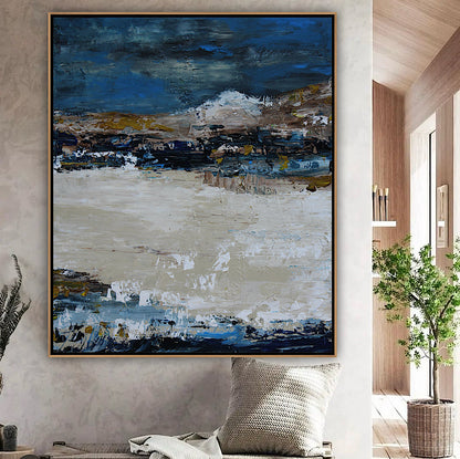 Original Abstract contemporary Oil Painting On Canvas 90x76cm Amalfi Coast Oka