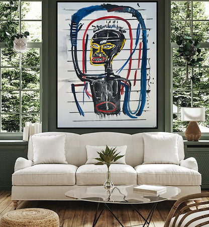 Modern Original Textured Abstract Oil Painting  Canvas 100x80cm Graffiti Art Darkness