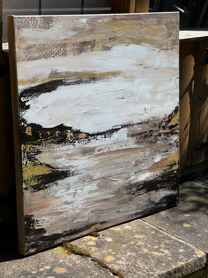 Oka style textured Original modern Abstract Oil Painting On Canvas 80 x 80cm ‘Between Shadow And Sky’