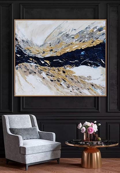 Oka Original Abstract Oil Painting On Canvas 120x100x4cm ‘Horizon ‘Seascape