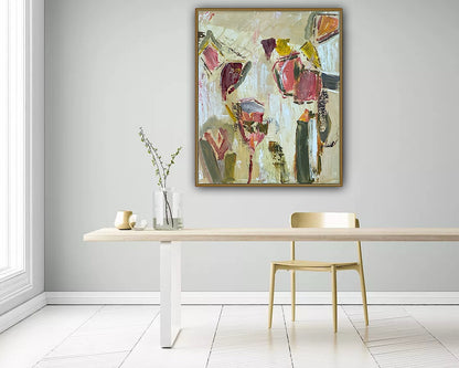 Oka Style Abstract contemporary Oil Painting On Canvas 50 x 60cm Orcia flower