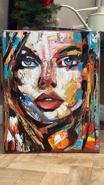 Abstract Original modern Oil Painting on 50 x 40cm canvas Arrora  woman portrait