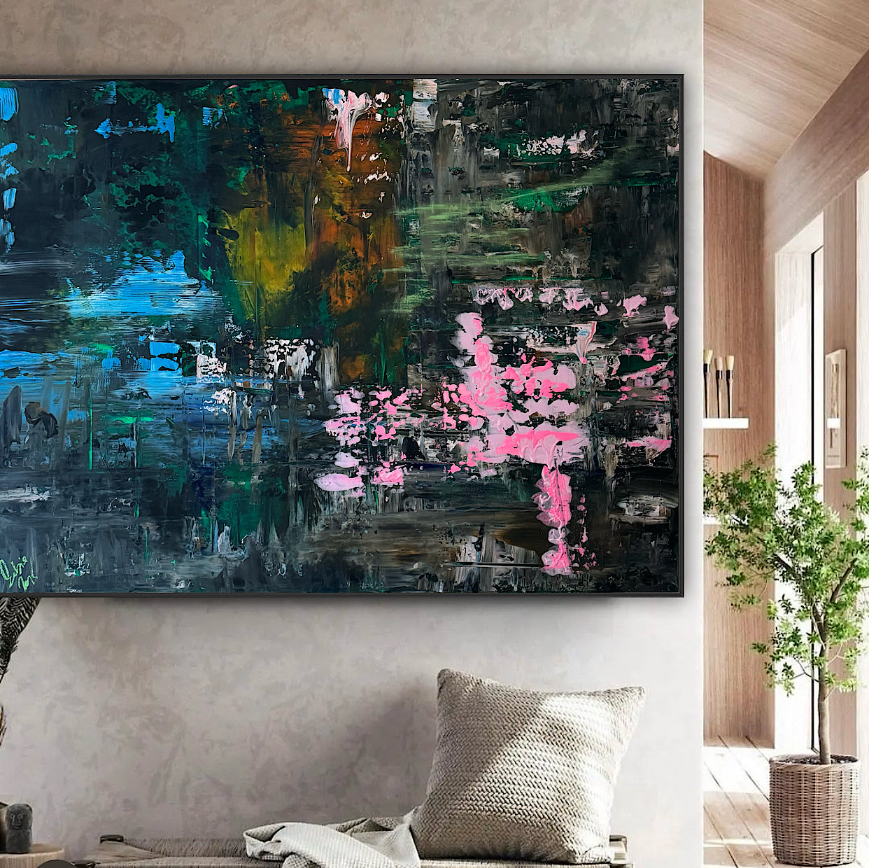 Oka Original Abstract Oil Painting On Canvas 122 X 92 Cm After Light textured