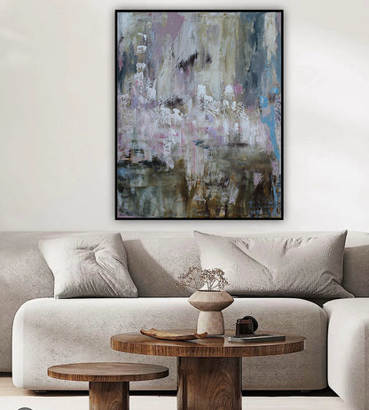 Oka Style Original Abstract Oil Painting On 100x80cm Canvas Echoes of a Distant Bloom