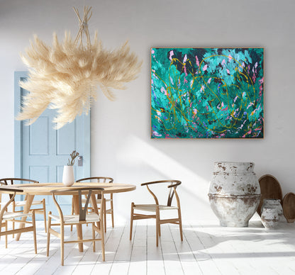 Abstract Original Oil Painting On Canvas 102x70cm textured oil Secret Garden