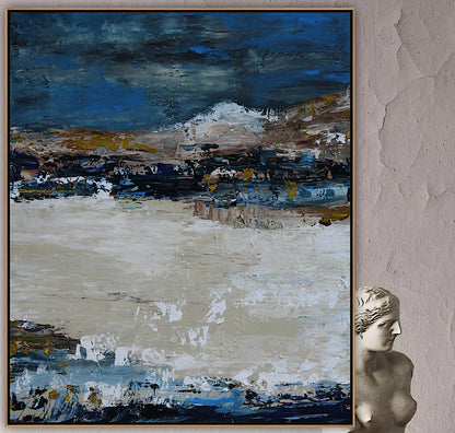 Original Abstract contemporary Oil Painting On Canvas 90x76cm Amalfi Coast Oka