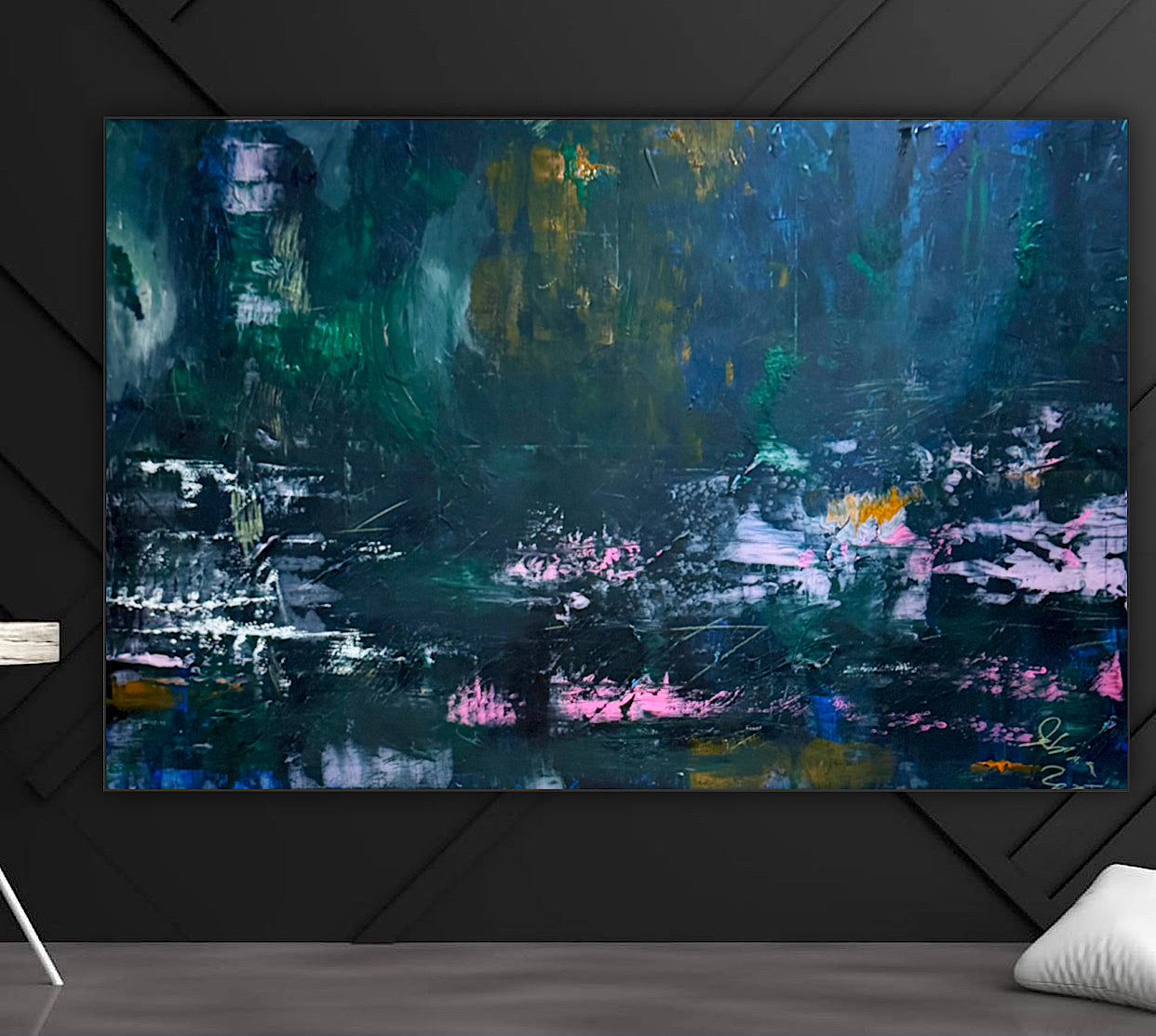 Original Abstract Oil Painting On Canvas 150cm x 100cm Depth of Silence Oka floral