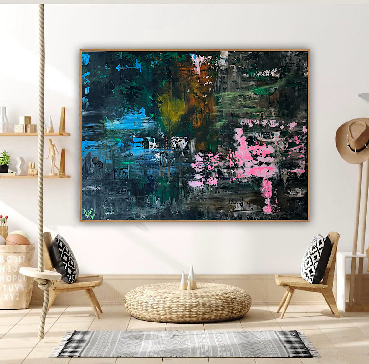 Oka Original Abstract Oil Painting On Canvas 122 X 92 Cm After Light textured