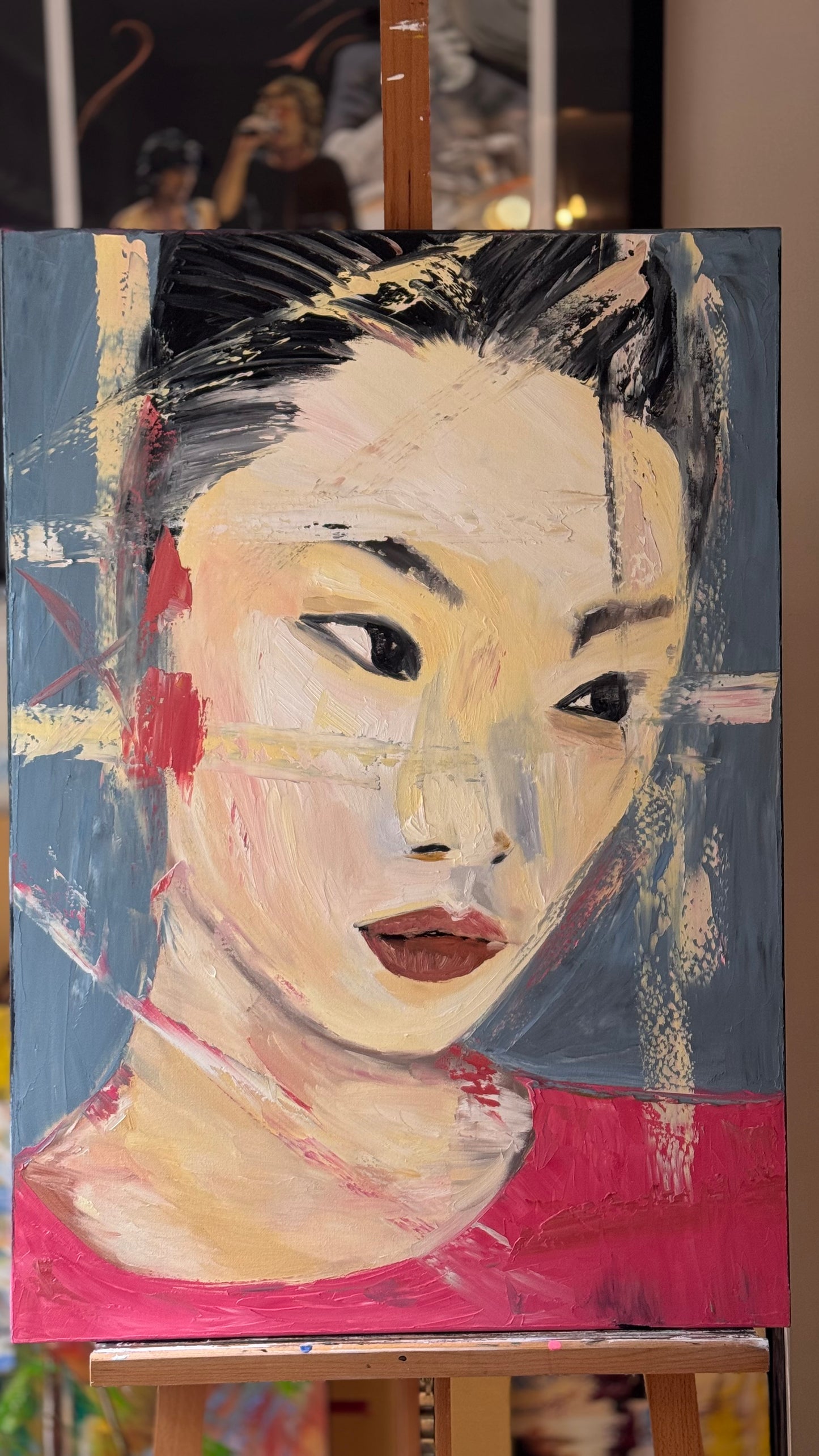 Woman’s portrait Original Abstract Oil Painting On Canvas 85 x 60cm Innocent Soul