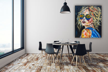 Contemporary Abstract Original Oil Painting of a woman On 90 x 76cm Canvas Amelia woman portrait