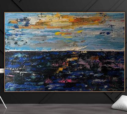 Original Abstract Oil Painting On Canvas 150cm x 100cm Depth of Silence Oka seascape