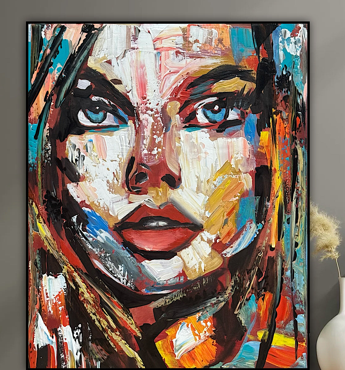 Abstract Original modern Oil Painting on 50 x 40cm canvas Arrora  woman portrait