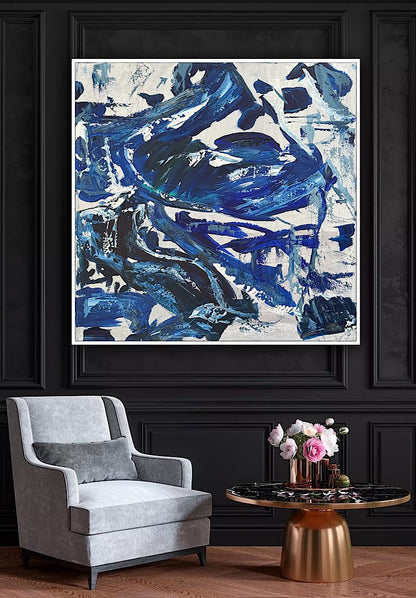 Oka Contemporary Abstract Original Oil Painting on 80x80cm canvas Wave Land
